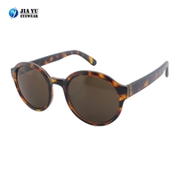 New Fashion Retro Vintage Brown Demi Round Plastic Unisex Sunglasses
